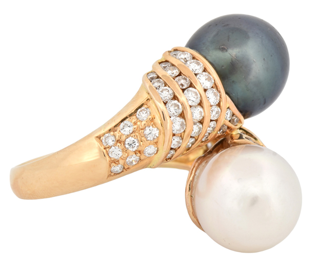 18K Yellow Gold Pearl Ring