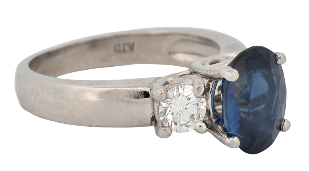 Platinum Cocktail Ring with a 2.64 Carat Sapphire, GIA #6227448311