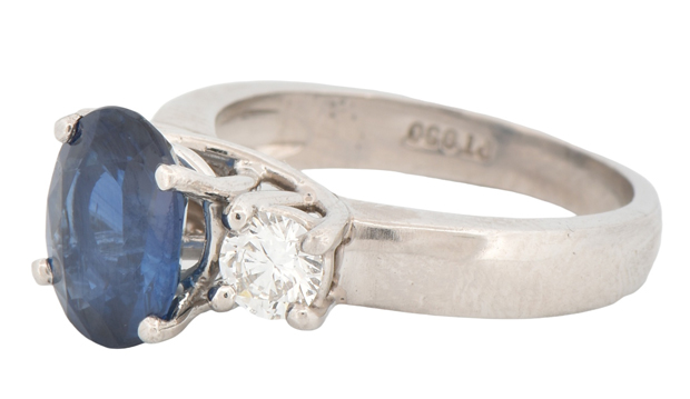 Platinum Cocktail Ring with a 2.64 Carat Sapphire, GIA #6227448311