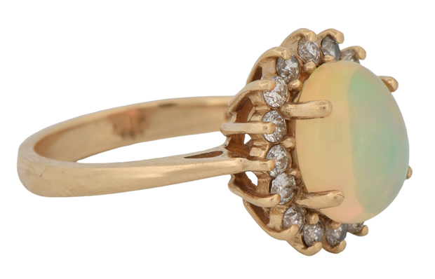14K Yellow Gold Opal Ring, SGL #220323F-SJ