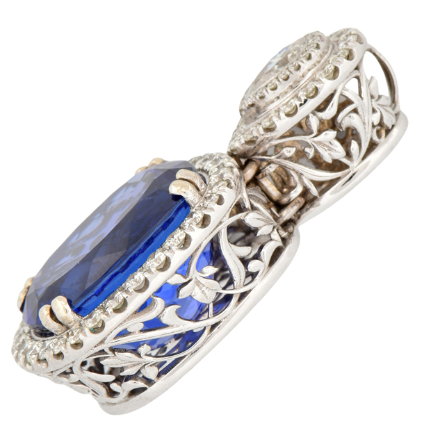 14K White Gold Tanzanite Pendant, GIA #6227384472