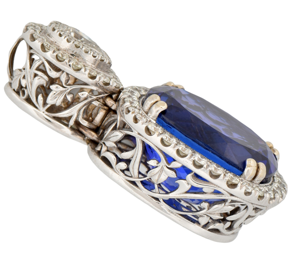 14K White Gold Tanzanite Pendant, GIA #6227384472