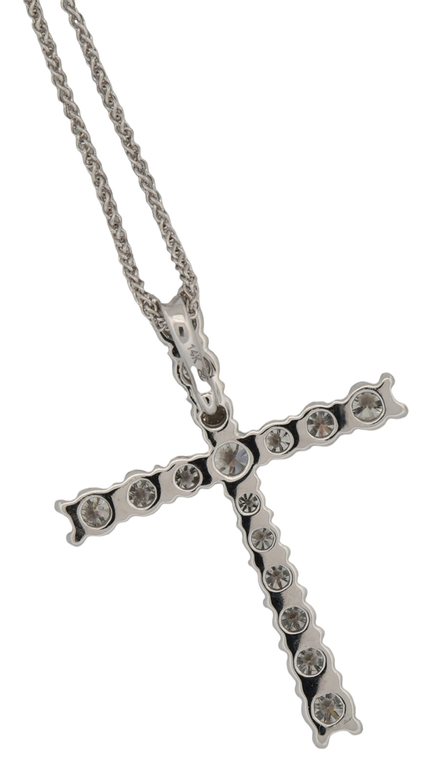 14K White Gold Diamond Pendant