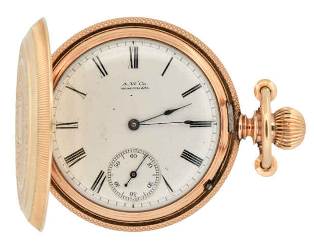 14K Yellow Gold A.W. Waltham Pocket Watch 
