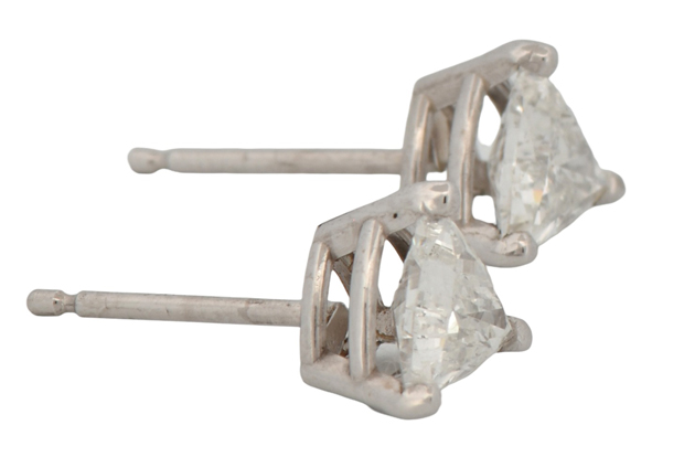 14K White Gold Diamond Earrings