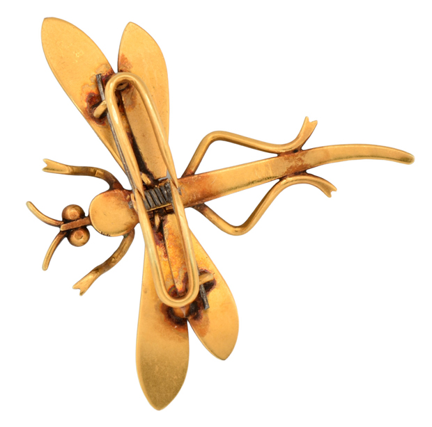 14K Yellow Gold Dragonfly Pin
