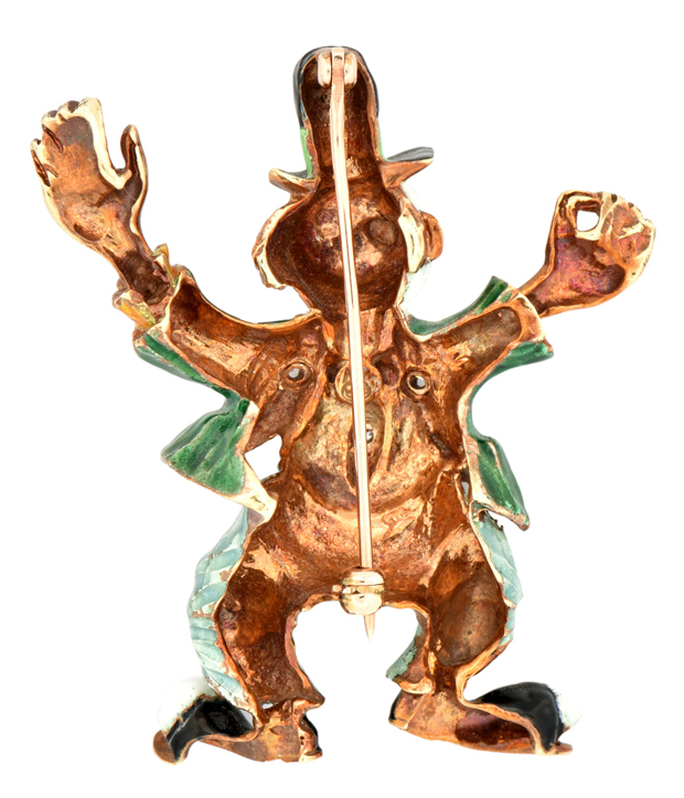 14K Yellow Gold Clown Pin
