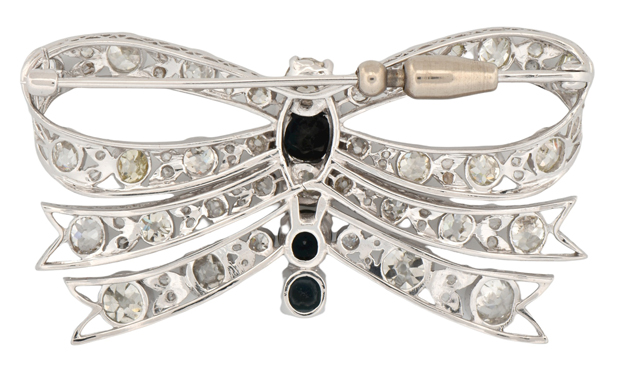 Platinum Diamond and Sapphire Pin