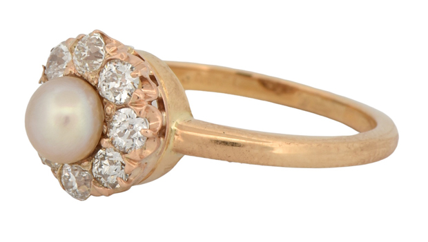 18K Yellow Gold Pearl Ring