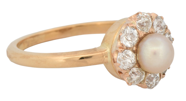 18K Yellow Gold Pearl Ring