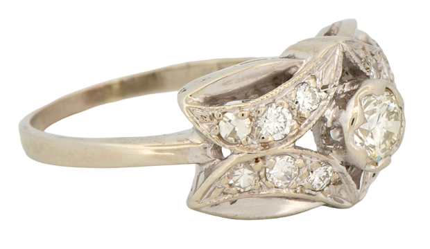 14K White Gold Diamond Ring 