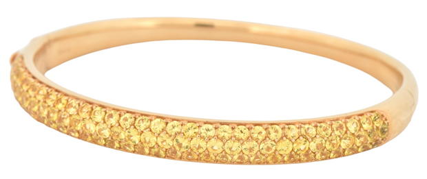 18K Yellow Gold Yellow Sapphire Bangle