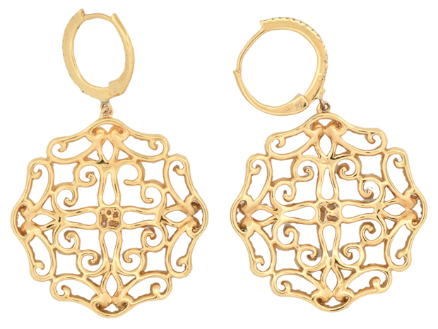 18K Yellow Gold Diamond Earrings