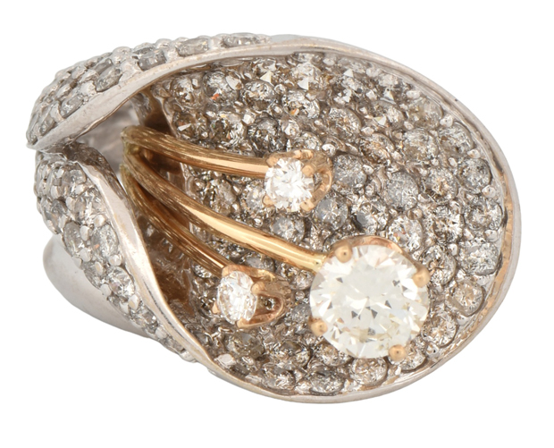 14K White Gold Flower Ring