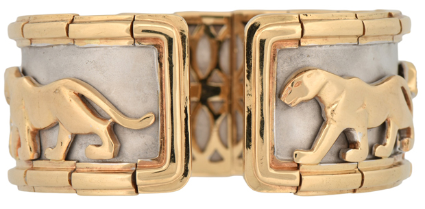18K Two-Tone Diamond Panther Bracelet 