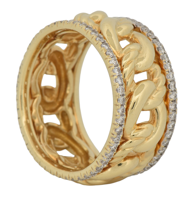 18K Yellow Gold David Yurman Diamond Ring