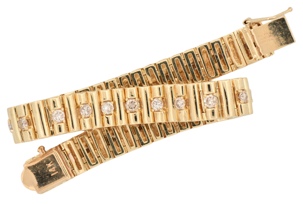 14K Yellow Gold Diamond Bracelet 