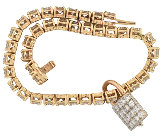 14K Yellow Gold Diamond Tennis Bracelet