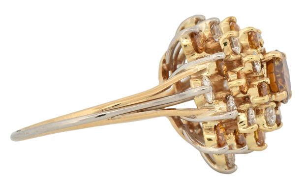 14K Yellow Gold Diamond Ring with a .73 Carat Fancy Deep Yellow-Brown Diamond, GIA #2221575661