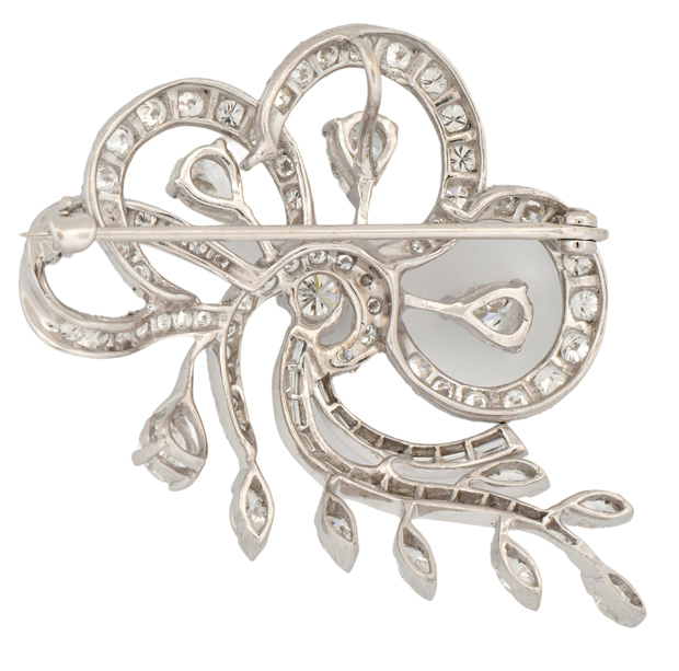 14K White Gold Diamond Pin