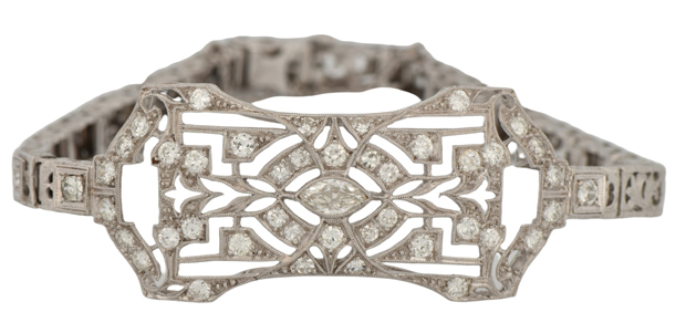 14K White Gold Diamond Bracelet 