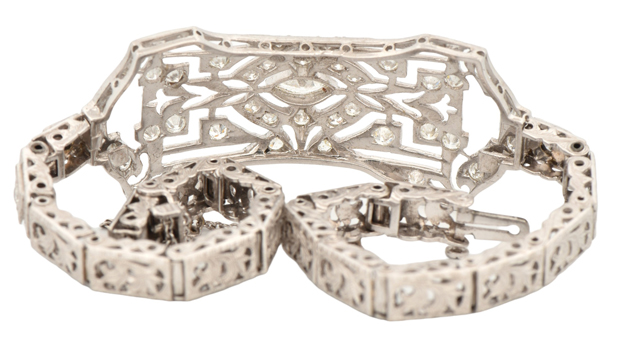 14K White Gold Diamond Bracelet 