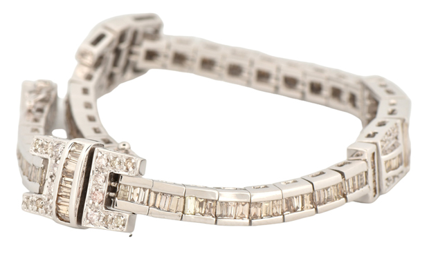 14K White Gold Diamond Bracelet 