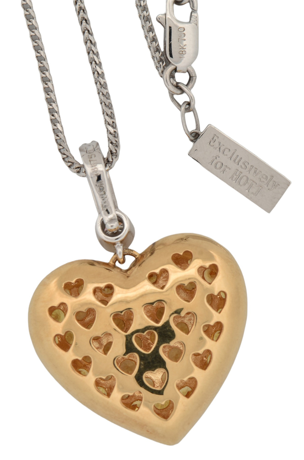 18K Two-Tone Yellow Sapphire Pendant 