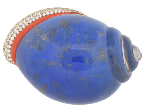 18K Yellow Gold Shell Pin