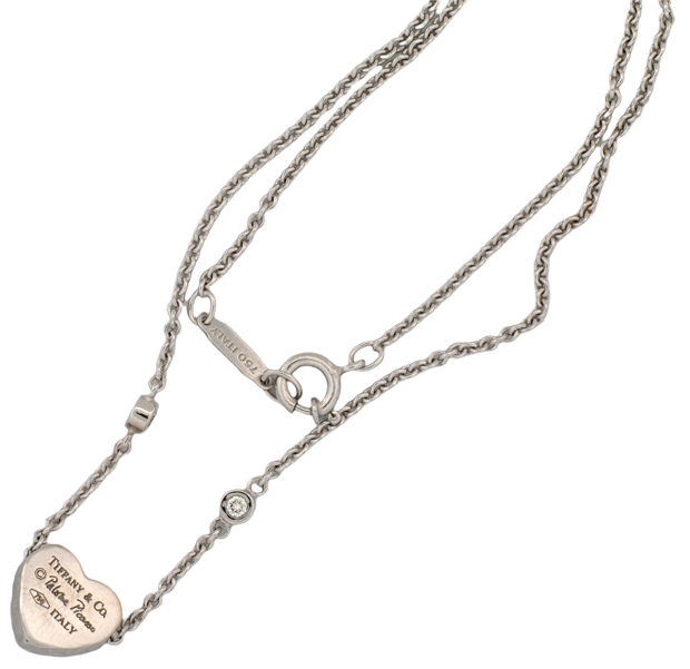 18K White Gold Tiffany & Co Heart Necklace