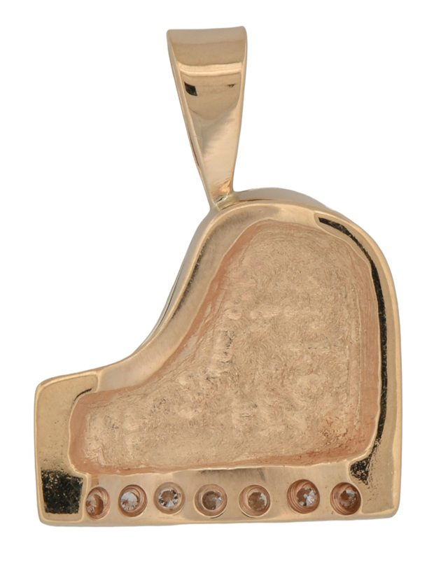 14K Yellow Gold Piano Pendant