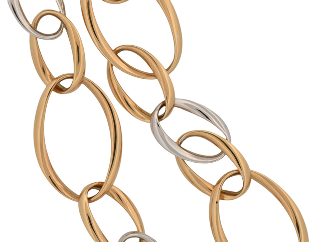 18K Two-Tone Oval Link Necklace
