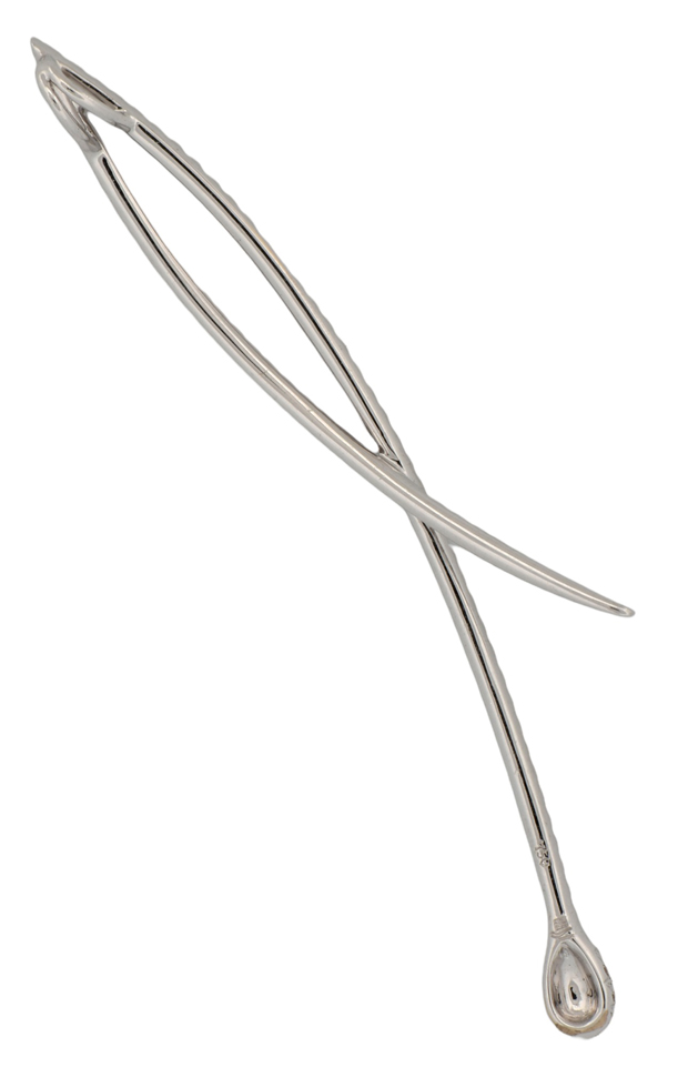 18K White Gold Crossover Diamond Pendant