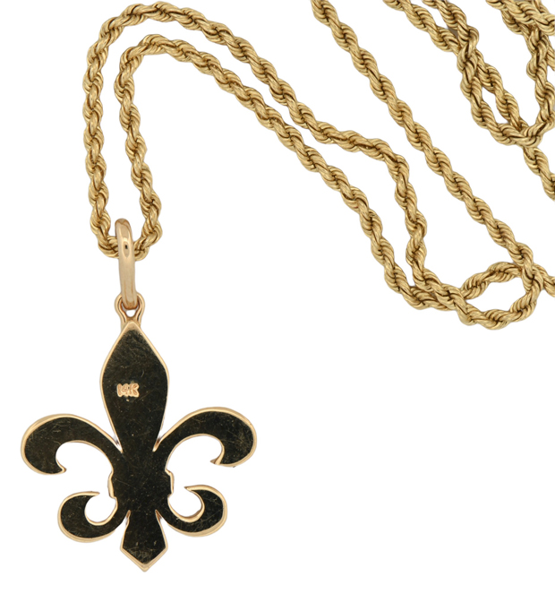 14K Yellow Gold Fleur-de-lis Necklace