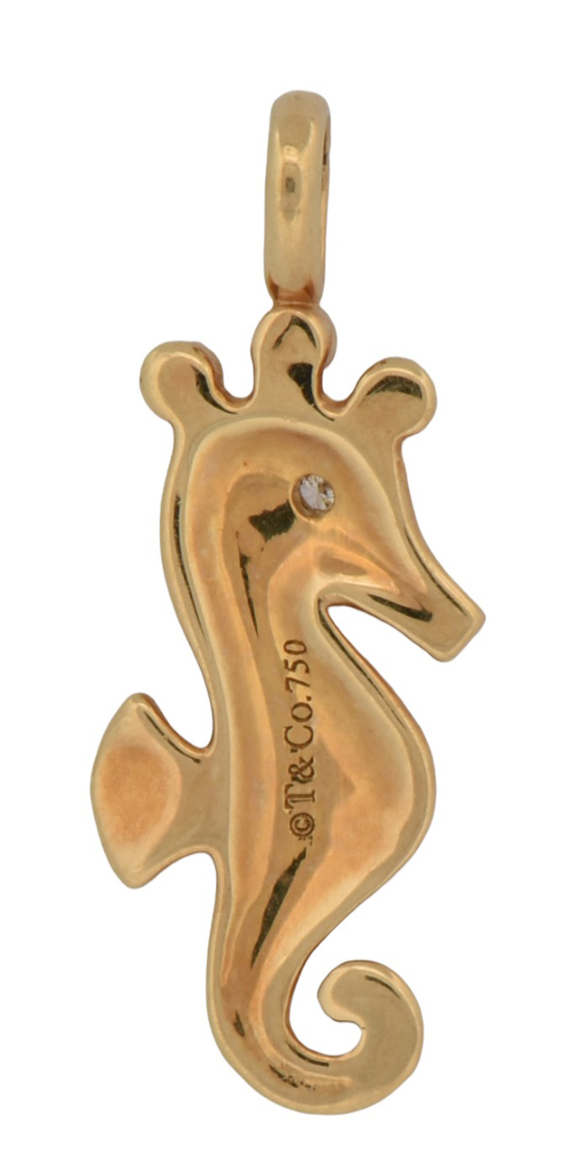 18K Yellow Gold Tiffany & Co Seahorse Pendant