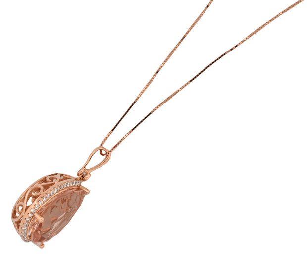 18K Rose Gold Morganite Pendant
