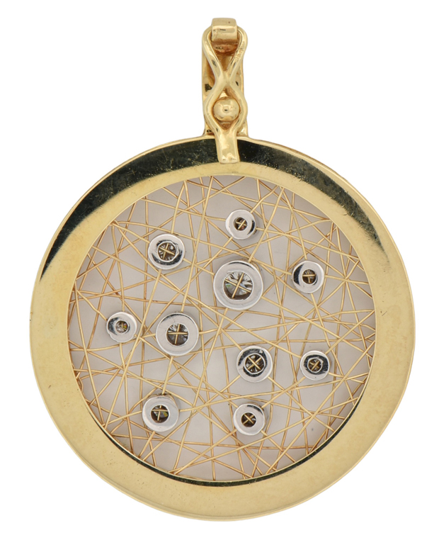 14K Two-Tone Gold Dreamcatcher Pendant