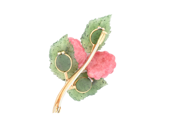 18K Yellow Gold Raspberry Pin 