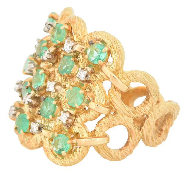 18K Yellow Gold Emerald Ring
