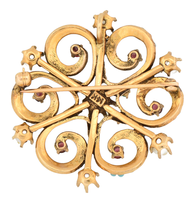 14K Yellow Gold Pearl Pin