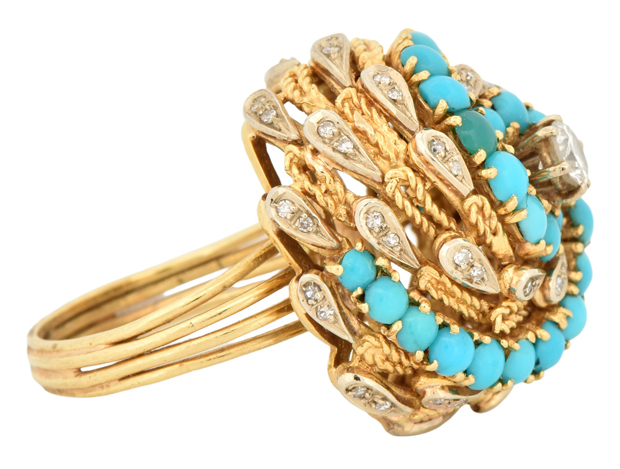 18K Yellow Gold Cocktail Ring 