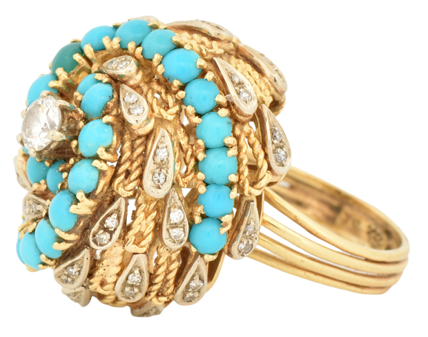 18K Yellow Gold Cocktail Ring 