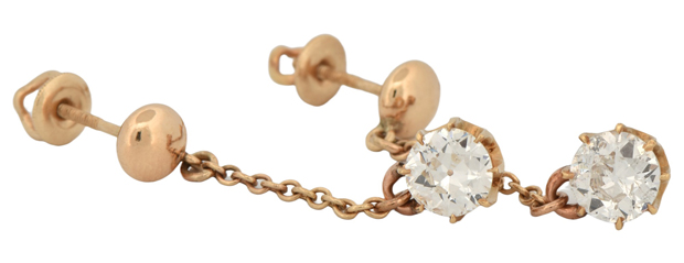14K Yellow Gold Diamond Earrings