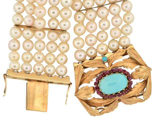 14K Yellow Gold Pearl Bracelet