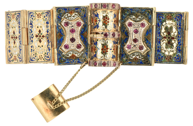 14K Yellow Gold Enamel Bracelet