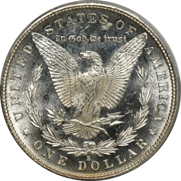 Five nicely toned Uncirculated Morgan silver dollars, all PCGS