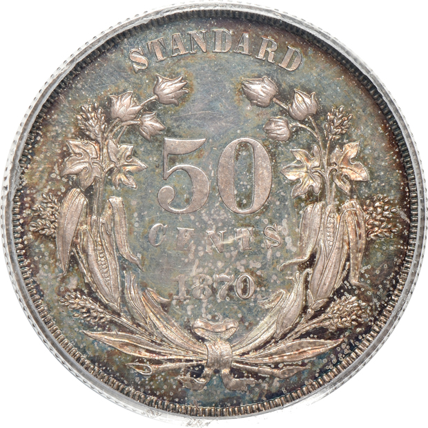 1870 50c J-957 PCGS PR-63