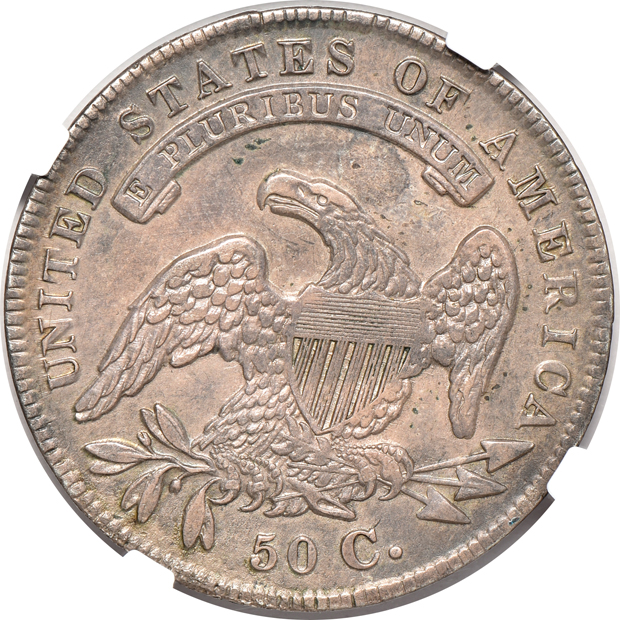 1828 Square Base 2, Sm 8'S, Lge Let AU-53, and an 1834 AU-55, both NGC