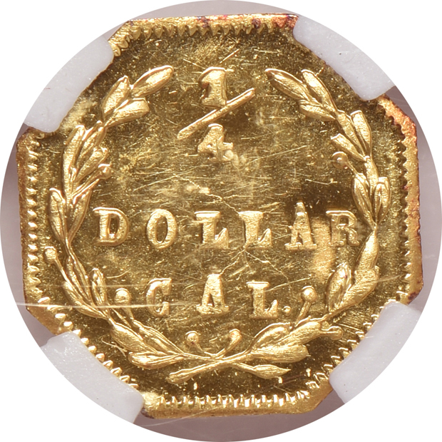 1870 25c octagonal BG-762 NGC MS-66 DPL