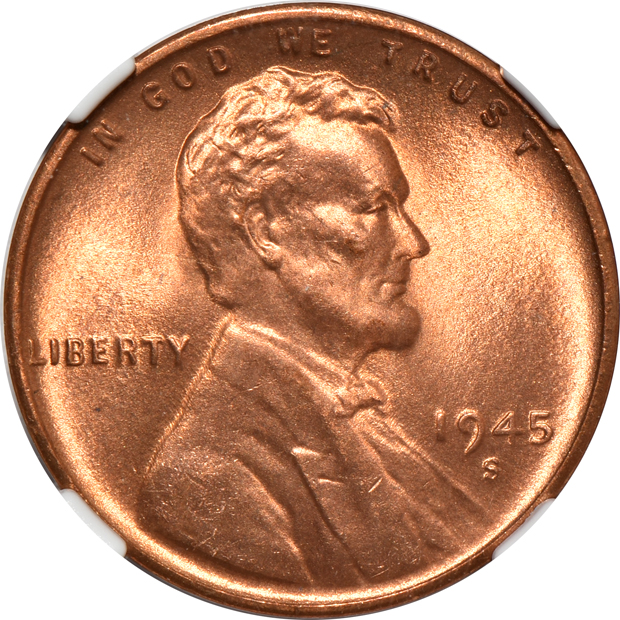 Six Lincoln Wheat cents, all NGC MS-67 RD